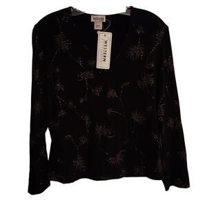 Western Connection Velvet-like Sparkly Top, Medium